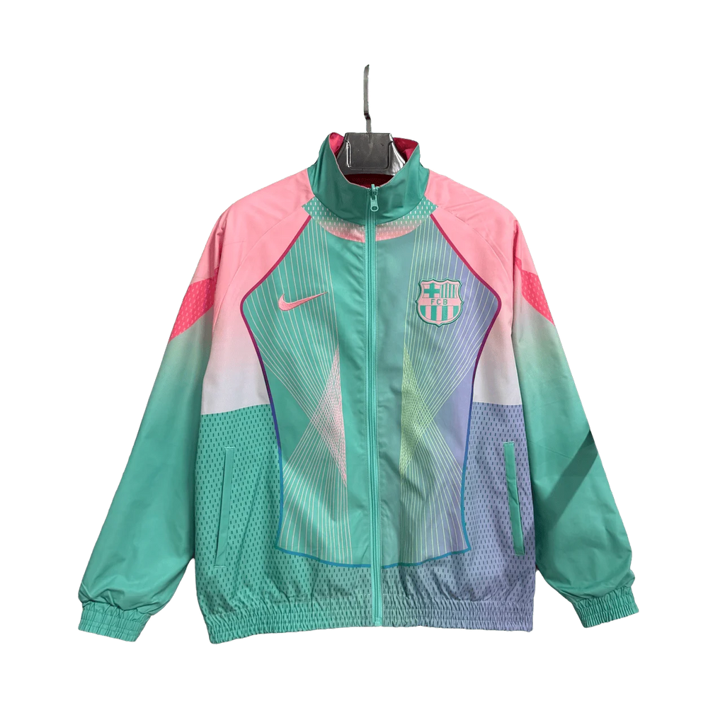 Barcelona Pink and Blue Football Reversible Jacket