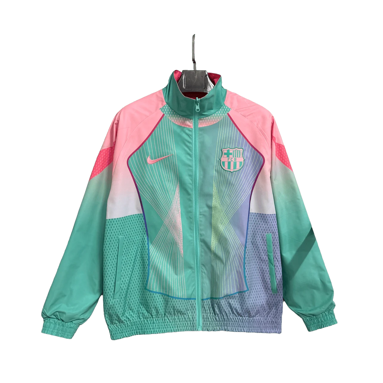 Barcelona Pink and Blue Football Reversible Jacket