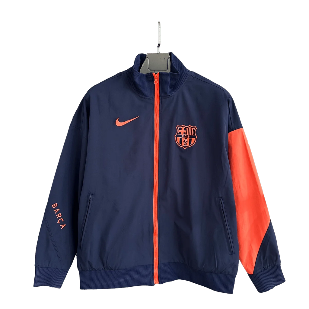 Barcelona Navy and Orange Football Jacket
