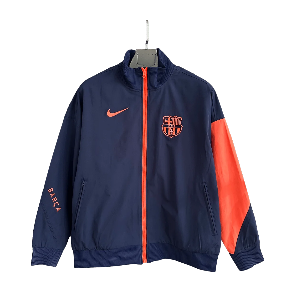 Barcelona Navy and Orange Football Jacket