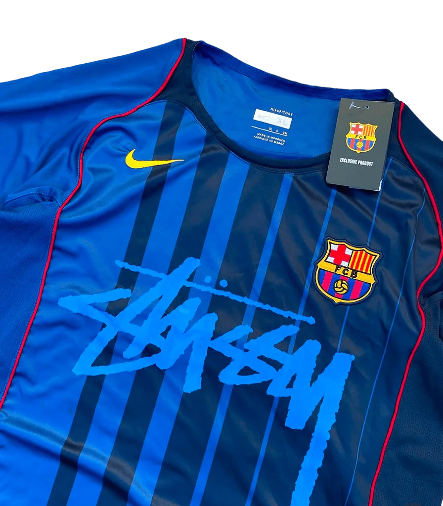 Barcelona X Stüssy Blue Football Jersey