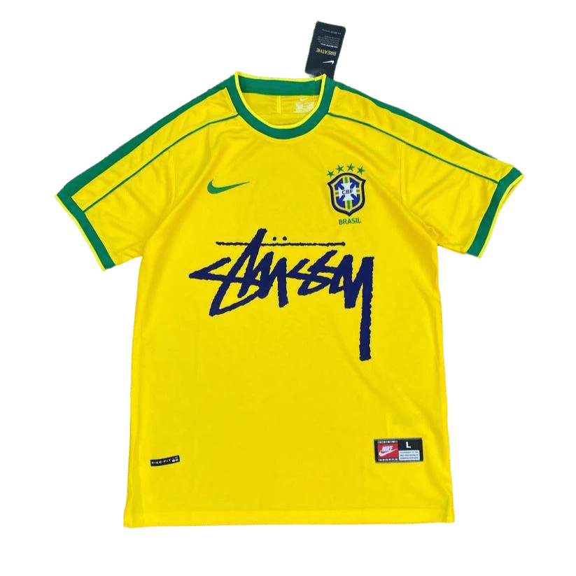 Brazil X Stüssy Yellow Football Jersey