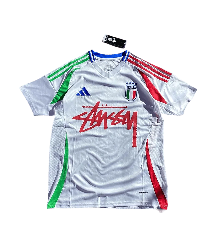 Italy X Stüssy White Football Jersey