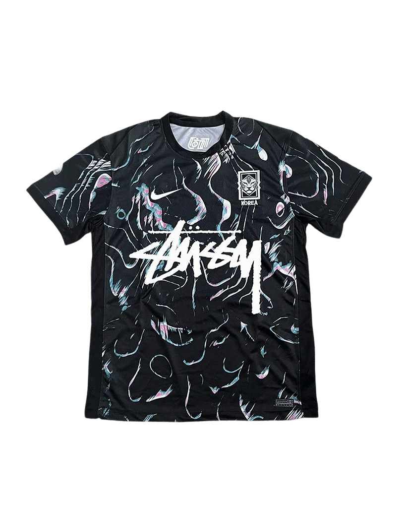 Korea X Stüssy Black Acid Football Jersey
