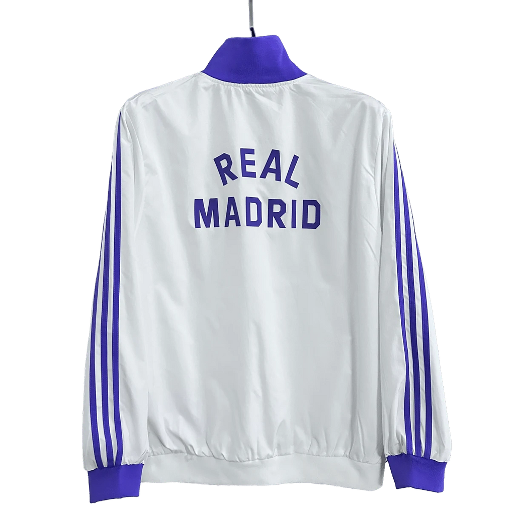 Real Madrid White and Blue Football Jacket