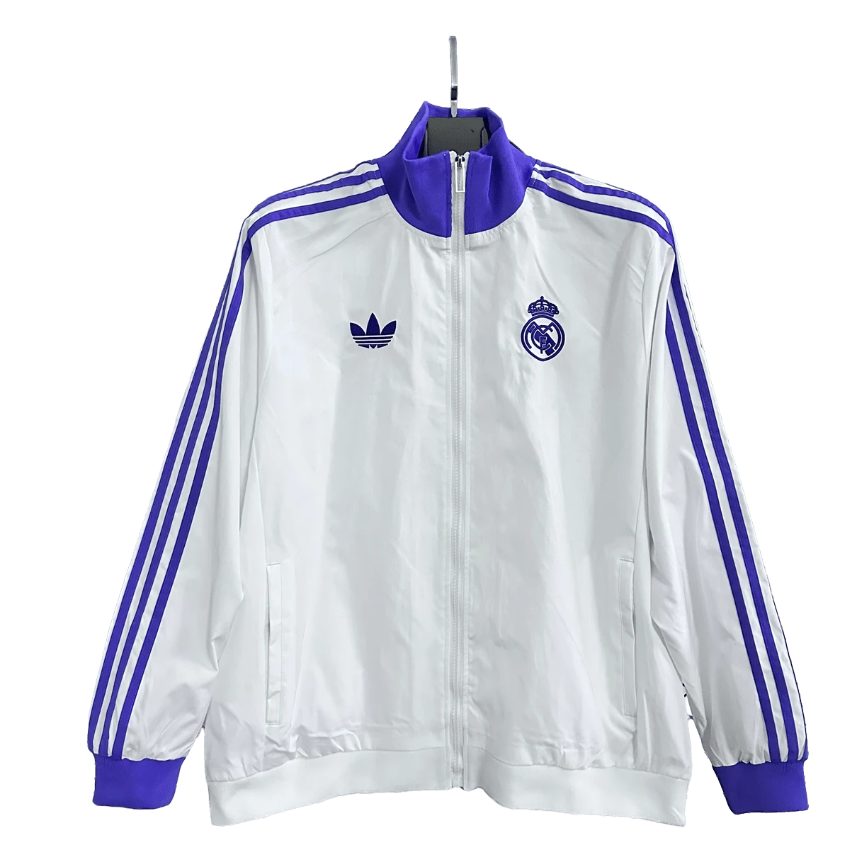 Real Madrid White and Blue Football Jacket